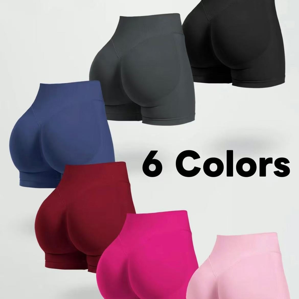 TK Amazon Explosions Knitted High Waist Peach Hip Three-point Hip Shorts Yoga Riding Training Fitness Running Women
