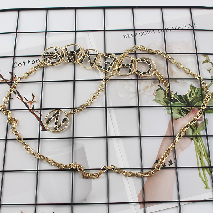 Waist Chain Small Fragrant Style Letter N Chain Women's Pendant Chain All-match Dress Decorative Skirt Fashion Fadeless Belt
