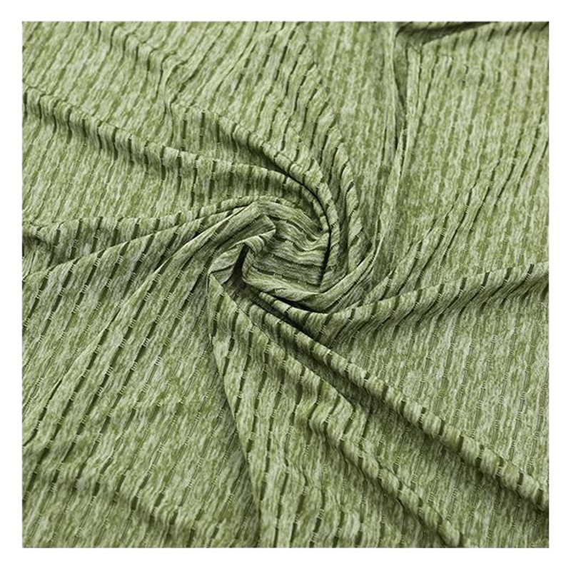 Spot High Elastic Yoga Brocade Polyester Striped Mesh Jacquard Fabric Moisture Absorption Quick-drying Soft High-grade Fashion Sports Fabric