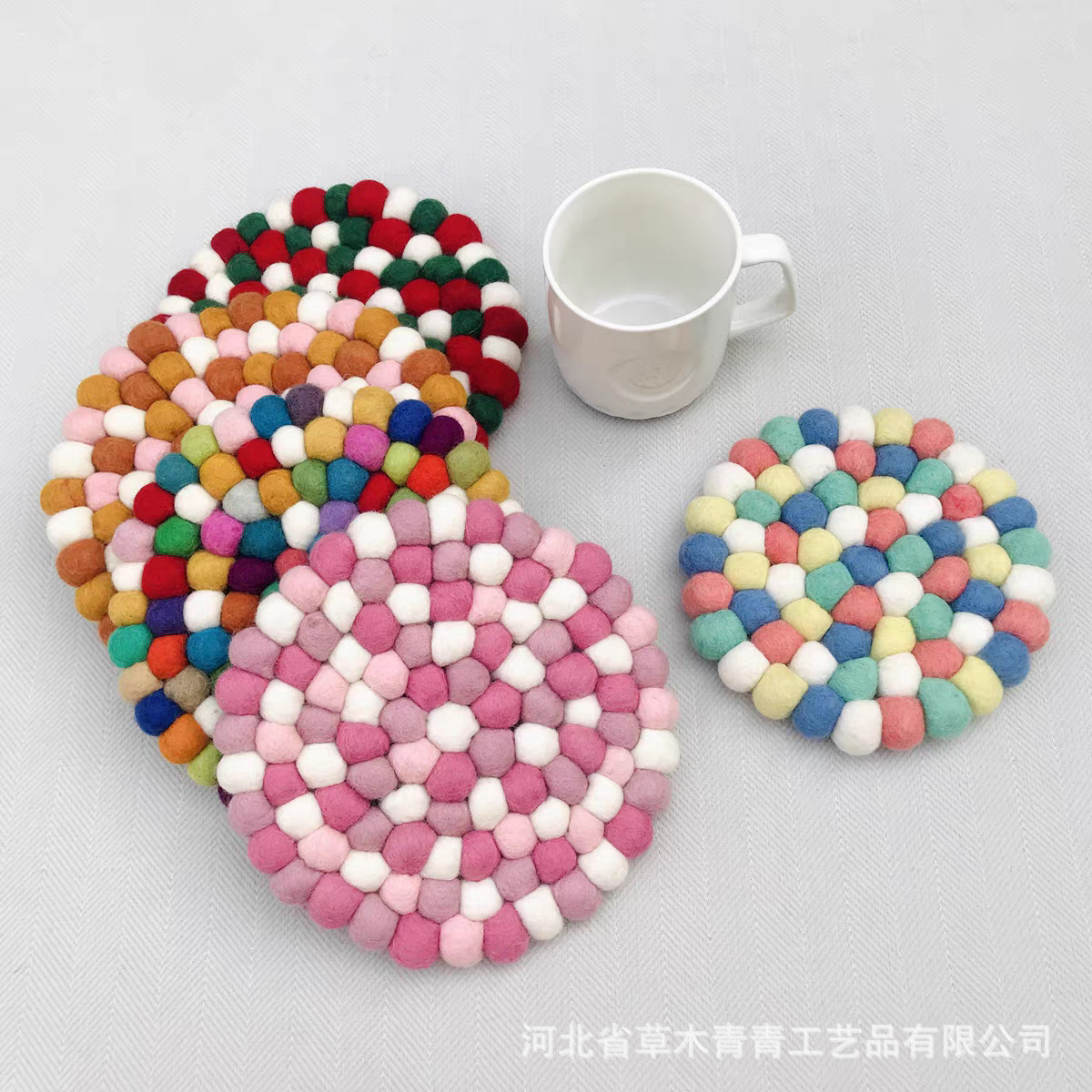 Nepalese Wool Felt Coasters Can Be Customized with a Diameter of 10cm and 20cm Placemats, Insulated Bowl Mats and Pot Mats, Anti-Scalding and Anti-Burning Home
