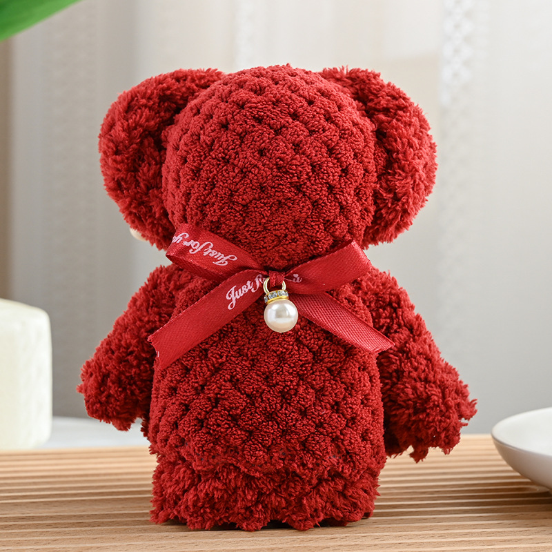 Picture of Coral fleece pineapple Pearl bear towel gift small gift 30*30 opening gift welfare gift