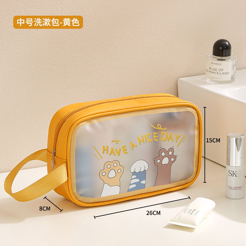 Picture of Waterproof Wash Bag Large Capacity Travel Cosmetic Storage Bag High-grade Sense Portable Transparent PVC Wash Bag for Women