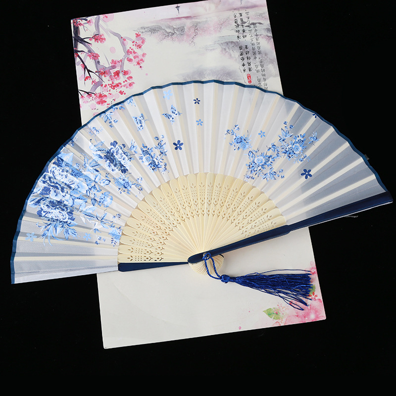 Picture of Folding Fan Bamboo Ancient Fan Student Girl Chinese Style Small Fan Scenic Spot Export Wholesale Retail Gift Decorative Fan