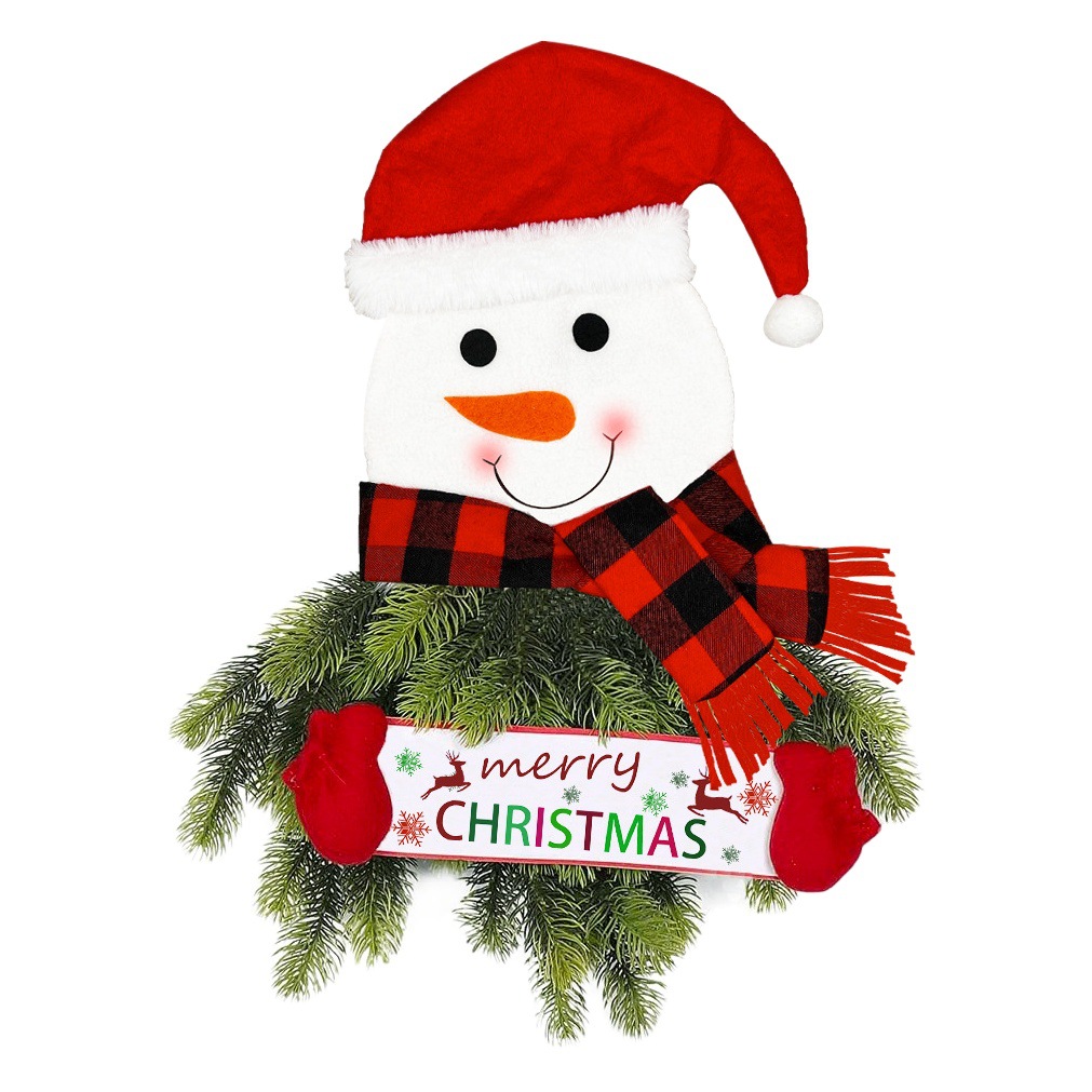 New Christmas Decoration Santa Claus Pendant Front Door Hanging with Light Christmas Snowman Wall Decoration Pendant