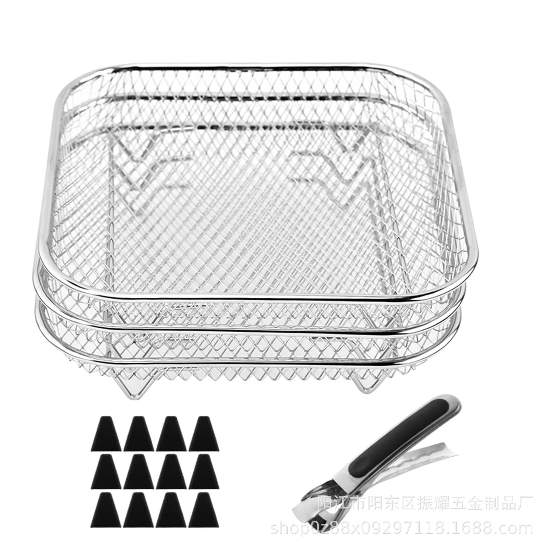 Picture of Multifunctional Air Fryer 304 Stainless Steel Edging Process Accessories Grill Steam Rack Multi-Layer Universal Kitchen Utensils