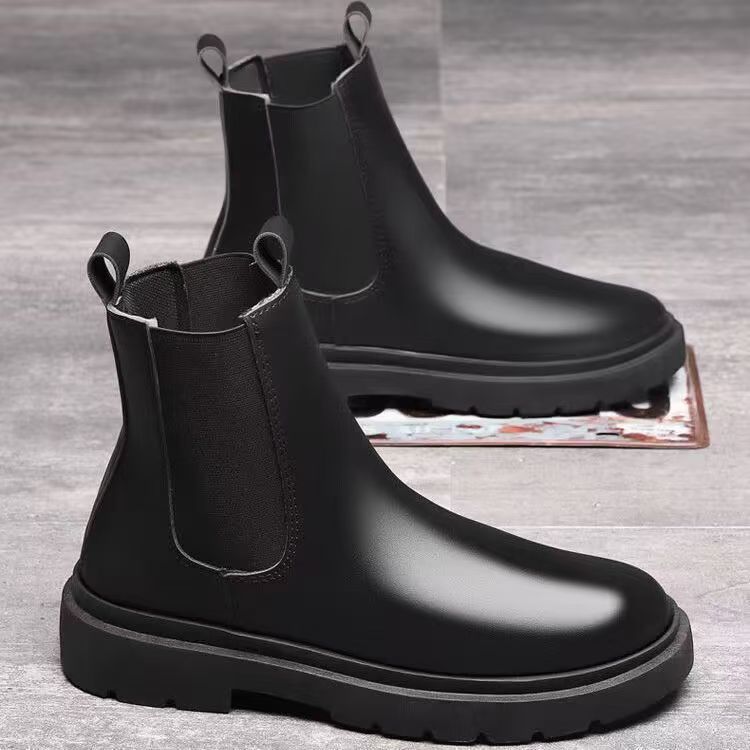 Martin Boots Men's Autumn Men's Shoes All-match British Style fleece-lined Thickened Warm Chelsea Boots Men's All-match Workwear Boots