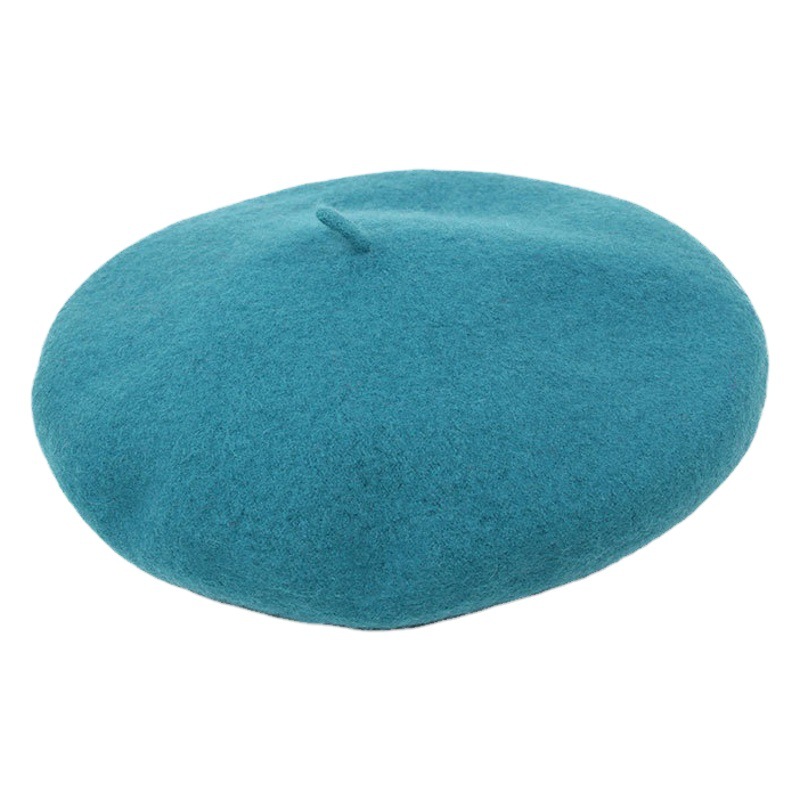 [Adult Flat] Autumn and Winter Wool Retro Knitted Trendy Beret Painter Hat Woolen Bere Hat Women's Hat