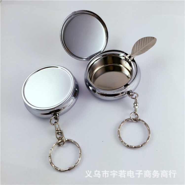 Portable metal round mini ashtray/smokers/metal cigarette case/business gift