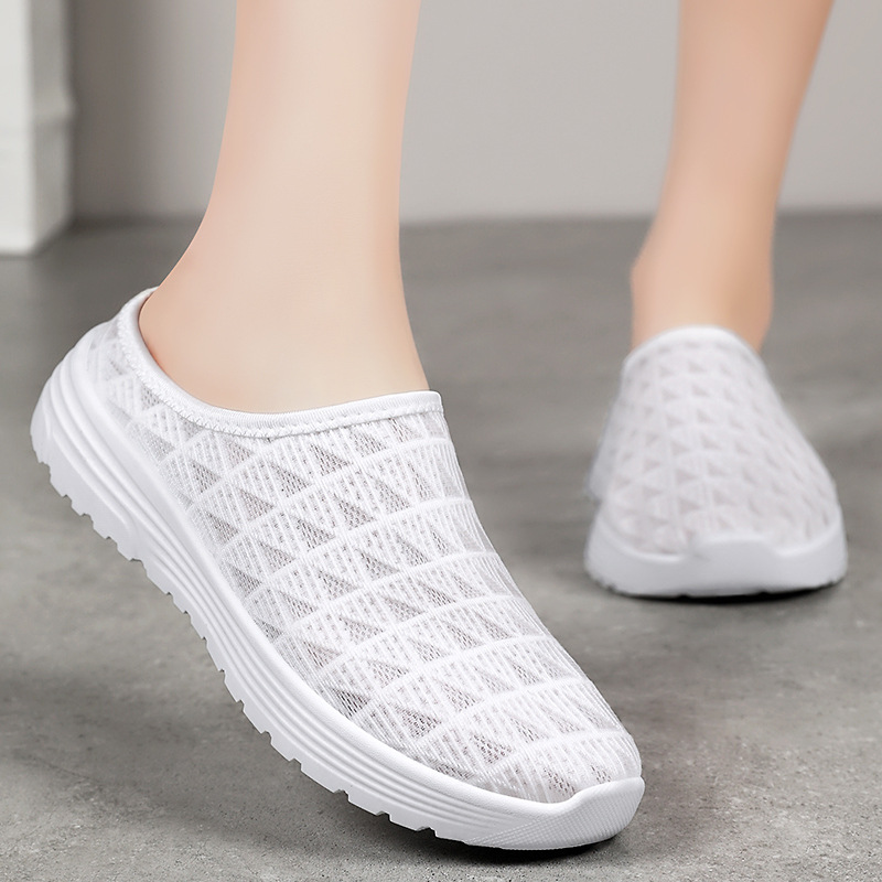 Women's Shoes Cross-Border Temu Dropshipping Large Size Slippers Lightweight Casual Shoes Summer Fashion Versatile Single Shoes Breathable Half-Slippers