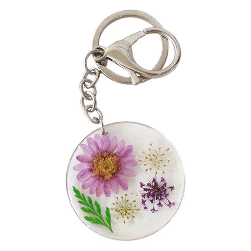 Aiwei new natural dried flower keychain ins style niche fresh colorful sunflower series factory wholesale