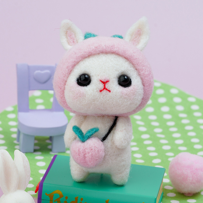 Picture of Little White Rabbit adult handmade diy creative gift hands-on sewing homemade material package wool felt pokes