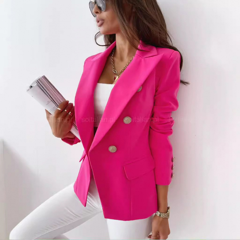Picture of Independent Station Aliexpress Autumn and Winter New European and American Style Long-Sleeved Double-Breasted Plaid Suit Jacket