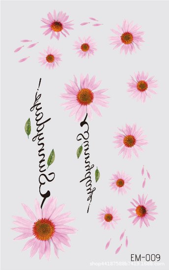 Picture of New Waterproof Sweat-proof Flower Tattoo Sticker Small Fresh Daisy Women's Face Arm Temporary Tattoo Sticker