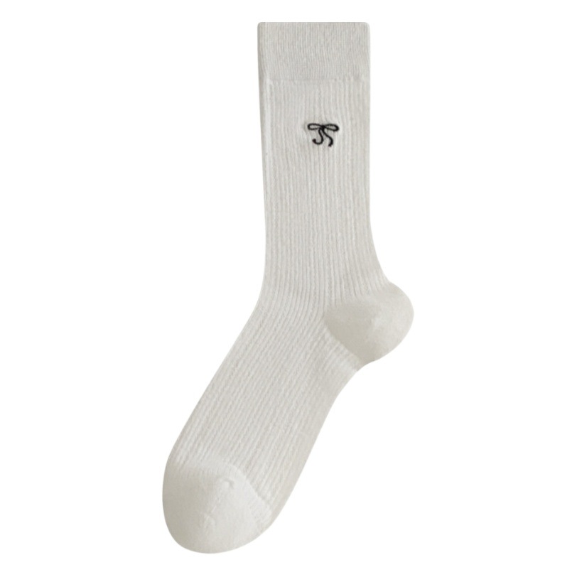 Spring and Summer suxinaimin Thin Bow Ballet Style JK Sweet Girl Breathable Mesh Middle Tube Piled Socks