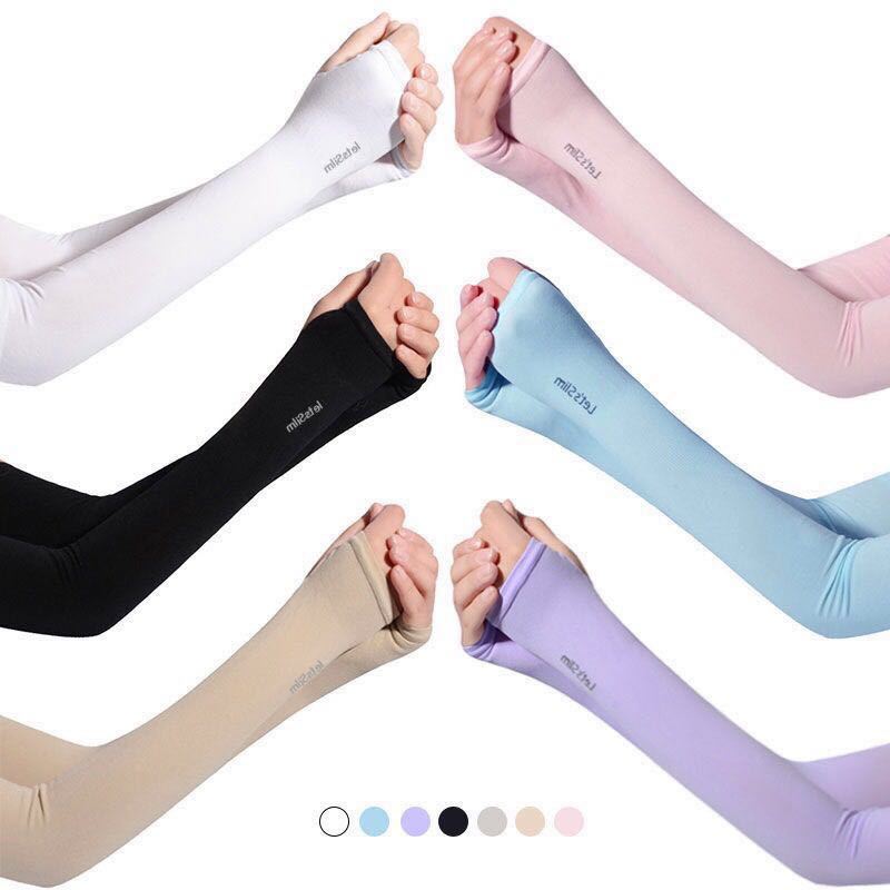 Summer Korean Style Extended Version for Male and Female Students Outdoor Sports Mountaineering Anti-Uv Ice Sleeves Silk Sunscreen Sleeves for Sun Protection