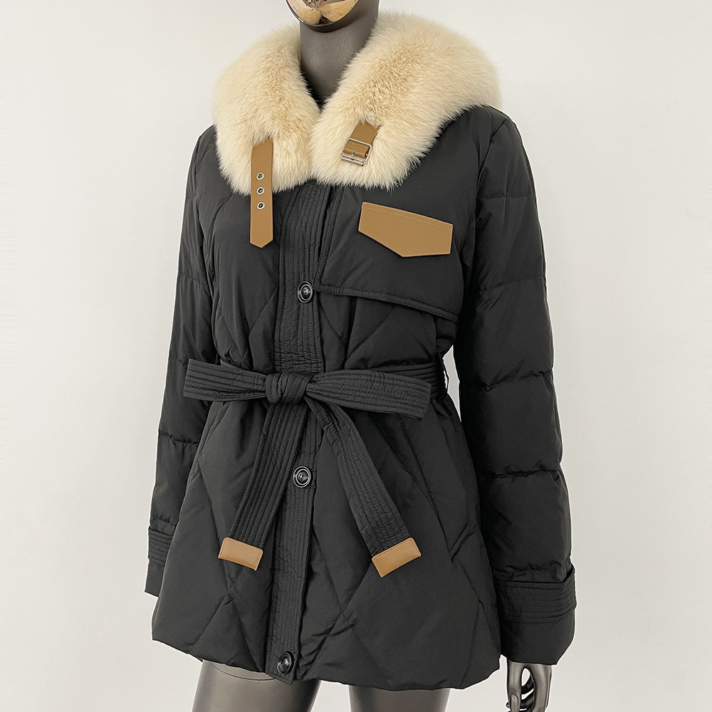 Picture of Korean version of big fur collar down jacket women 2024 new fashion short waist fashion western style thick warm coat