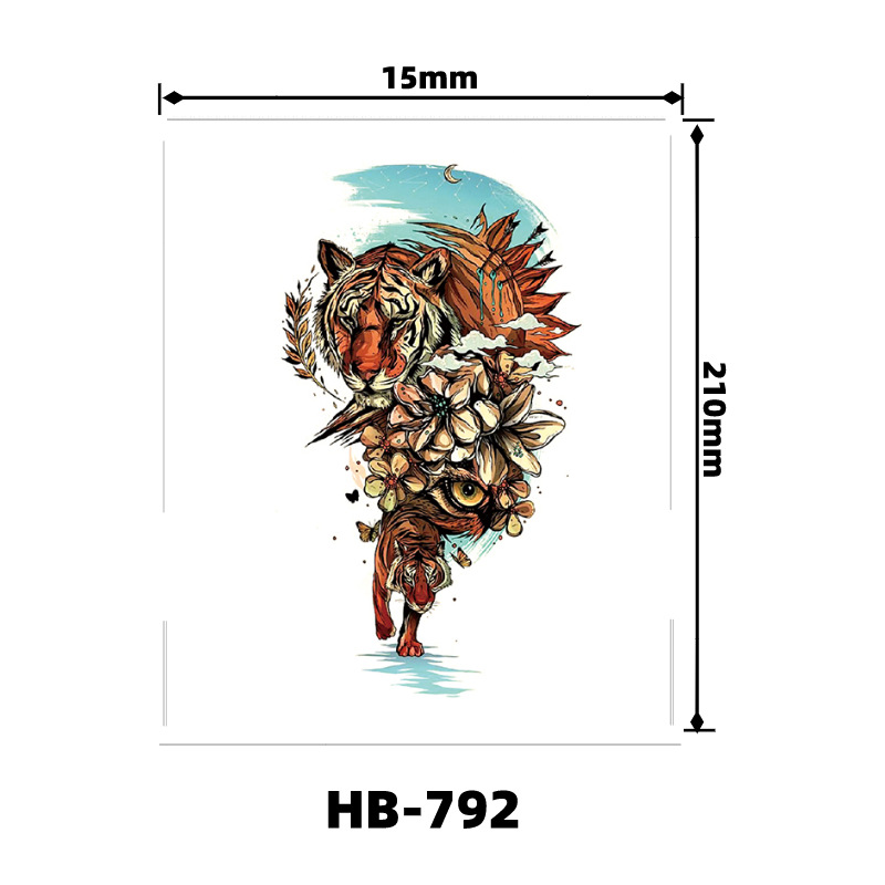 Picture of Factory wholesale tiger blood wolf head tattoo stickers to map custom small fresh English letters cartoon pattern stickers