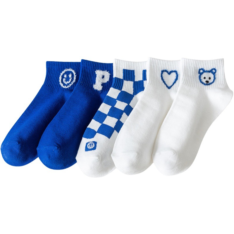 Short Socks for Female Students, Simple Low-Cut Shallow Socks, Cartoon Popular Spring and Summer K-Style Ins Thin Trendyy Socks