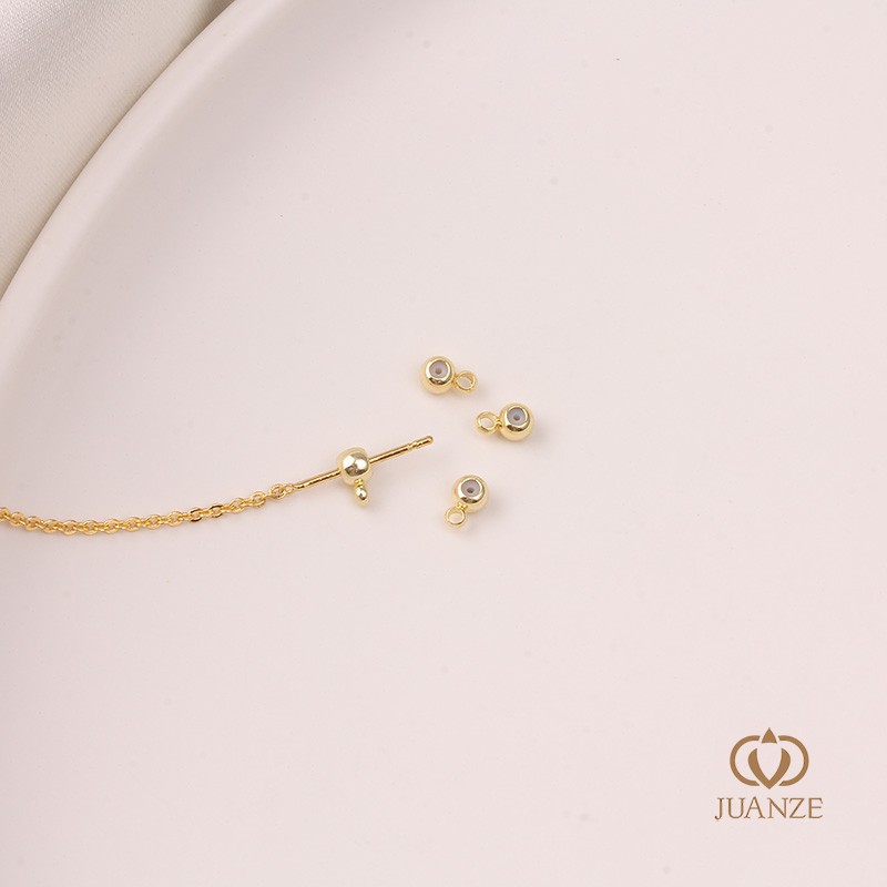 Picture of Bag gold color belt hanging without hanging silicone plug positioning adjustment round bead spacer handmade DIY hand necklace material accessories