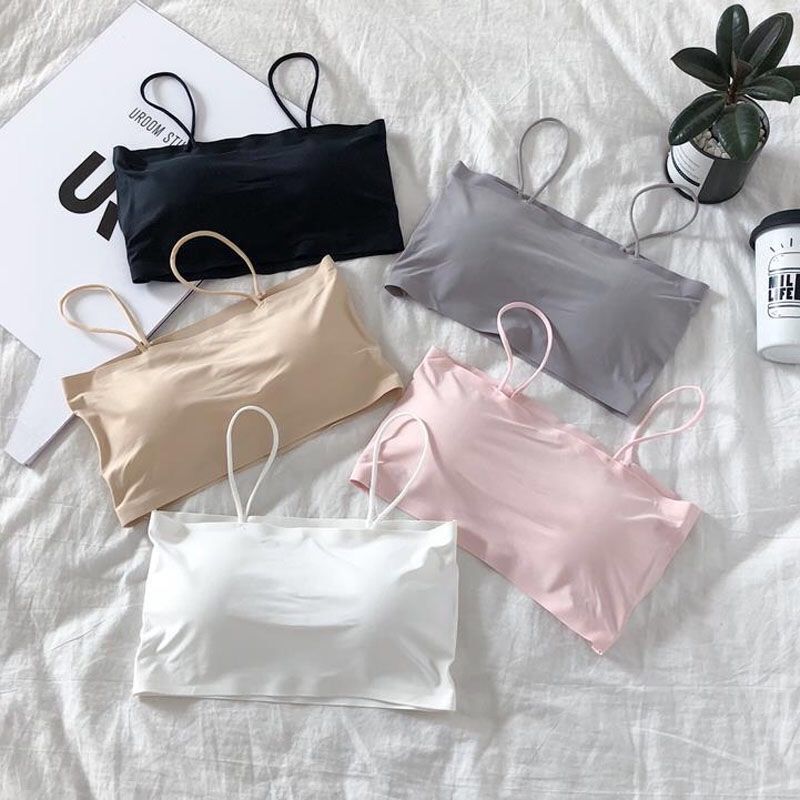 Summer Ice Silk Chest-Wrapped Intimates for Female Students, Korean Style Sexy Tube Top, Bottoming Camisole, Thin Inner Wear for Girls