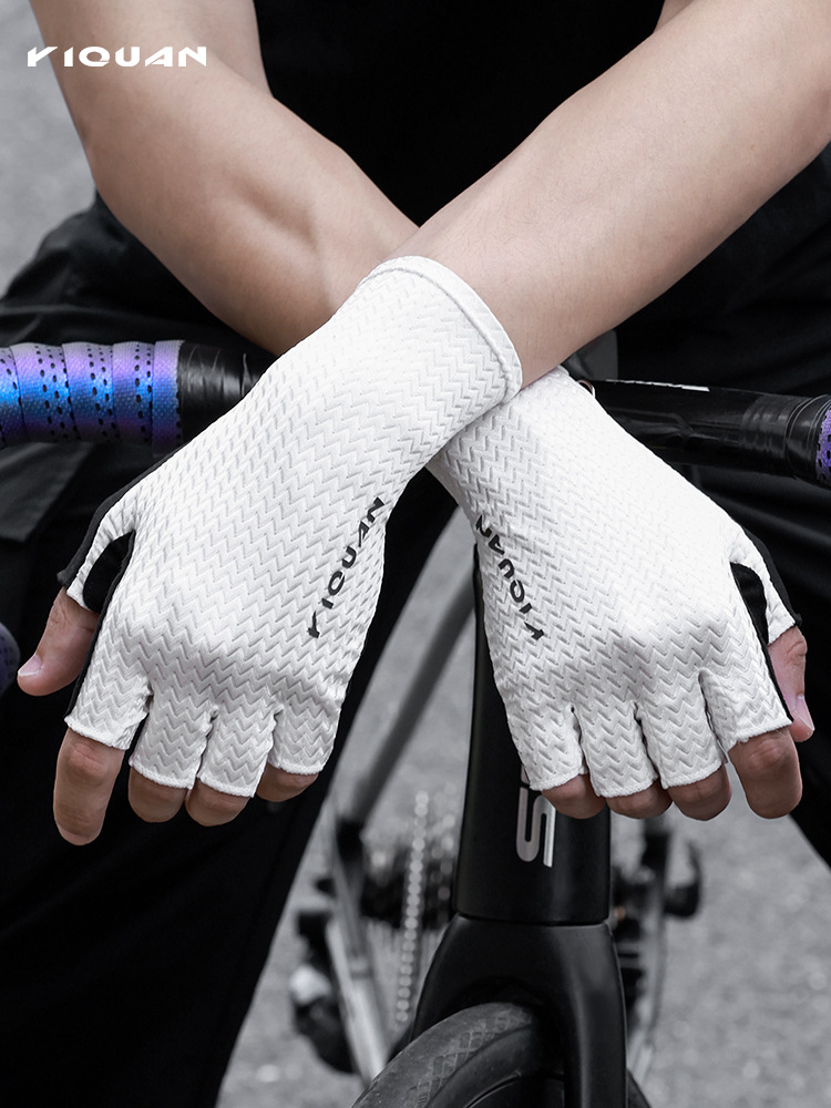 Cycling Half-Finger Gloves Mountain Road Bike Sun Protection Mesh Breathable High Elastic Shock-Absorbing Gloves Cycling Equipment
