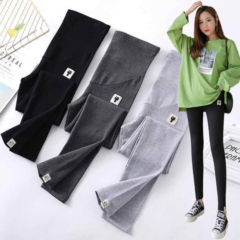 Picture of Pregnant Women's Modal Leggings Spring and Summer Outer Wear Large Size Thin Belly-supporting Stretch Ankle-length Pants High Waist Pants for Pregnancy
