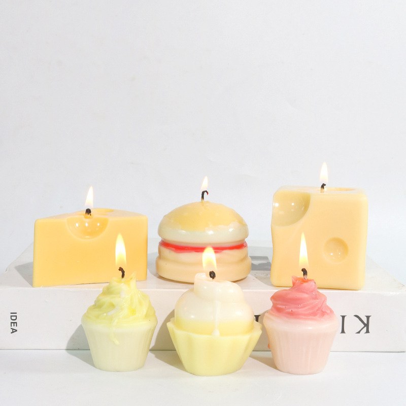 Triumphant diy drop Mold hamburger ice cream candle silicone mold resin ornaments cross-border exclusive