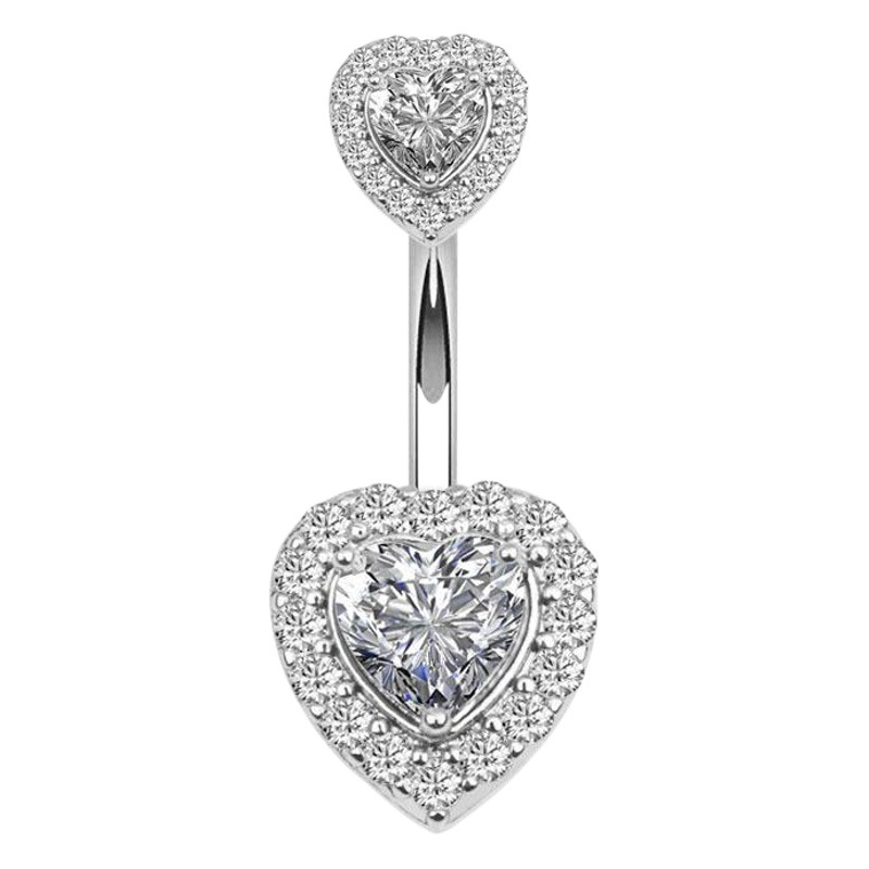 Picture of European and American New Love Navel Ring Creative Zircon Navel Button Navel Ring Piercing Jewelry