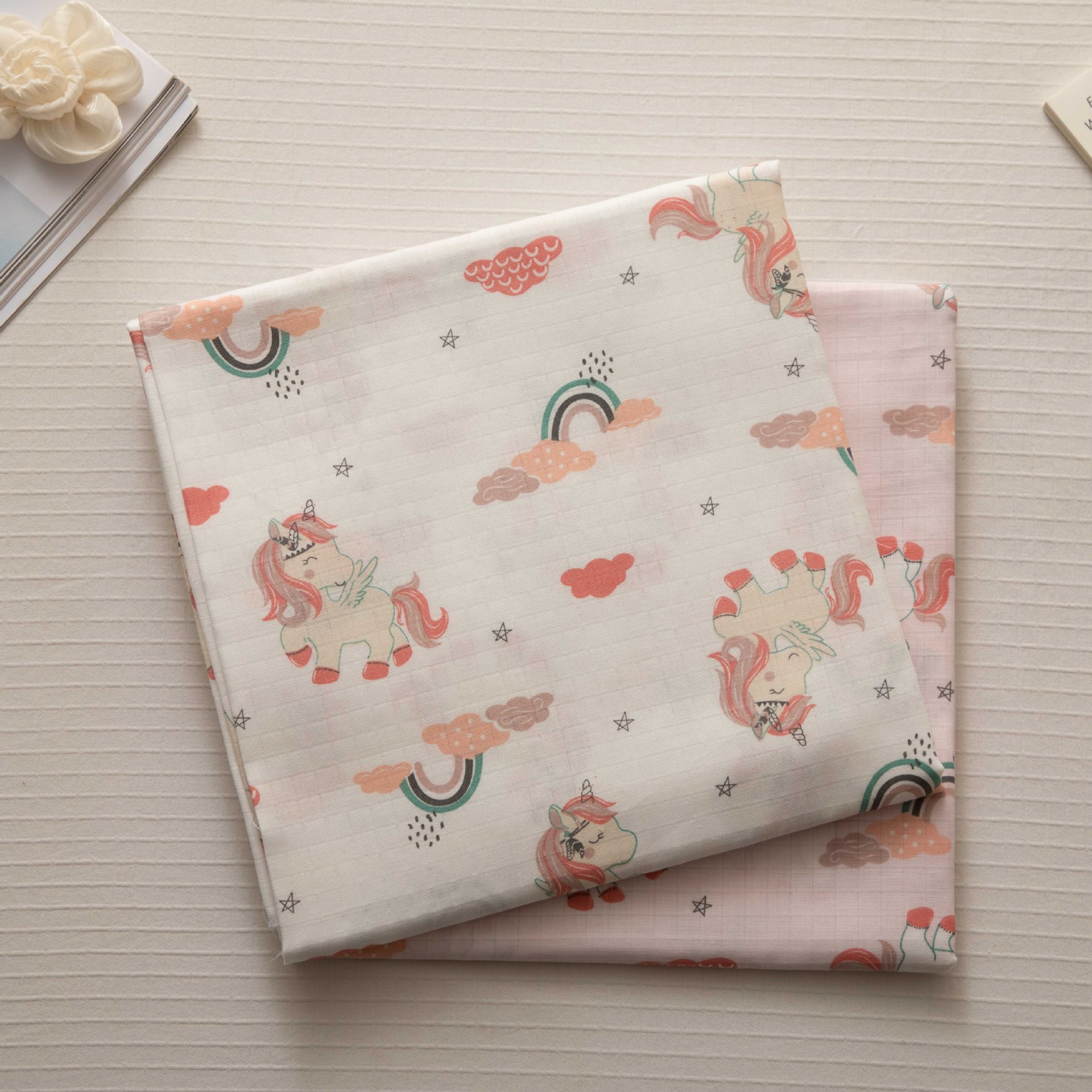 Factory Wholesale Infant and Child Type a Pre-Shrunk 110*90 Non-Fluorescent Plain Weave 40 Count Combed Muslin Double Layer Cotton Gauze