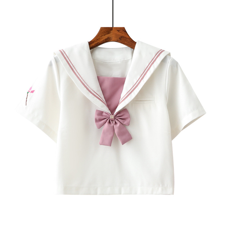 Picture of Japanese Sailor Suit Orthodox Soft Girl JK Uniform Skirt Red Magnolia Japanese Long Sleeve Middle Service Internet Celebrity Student Suit