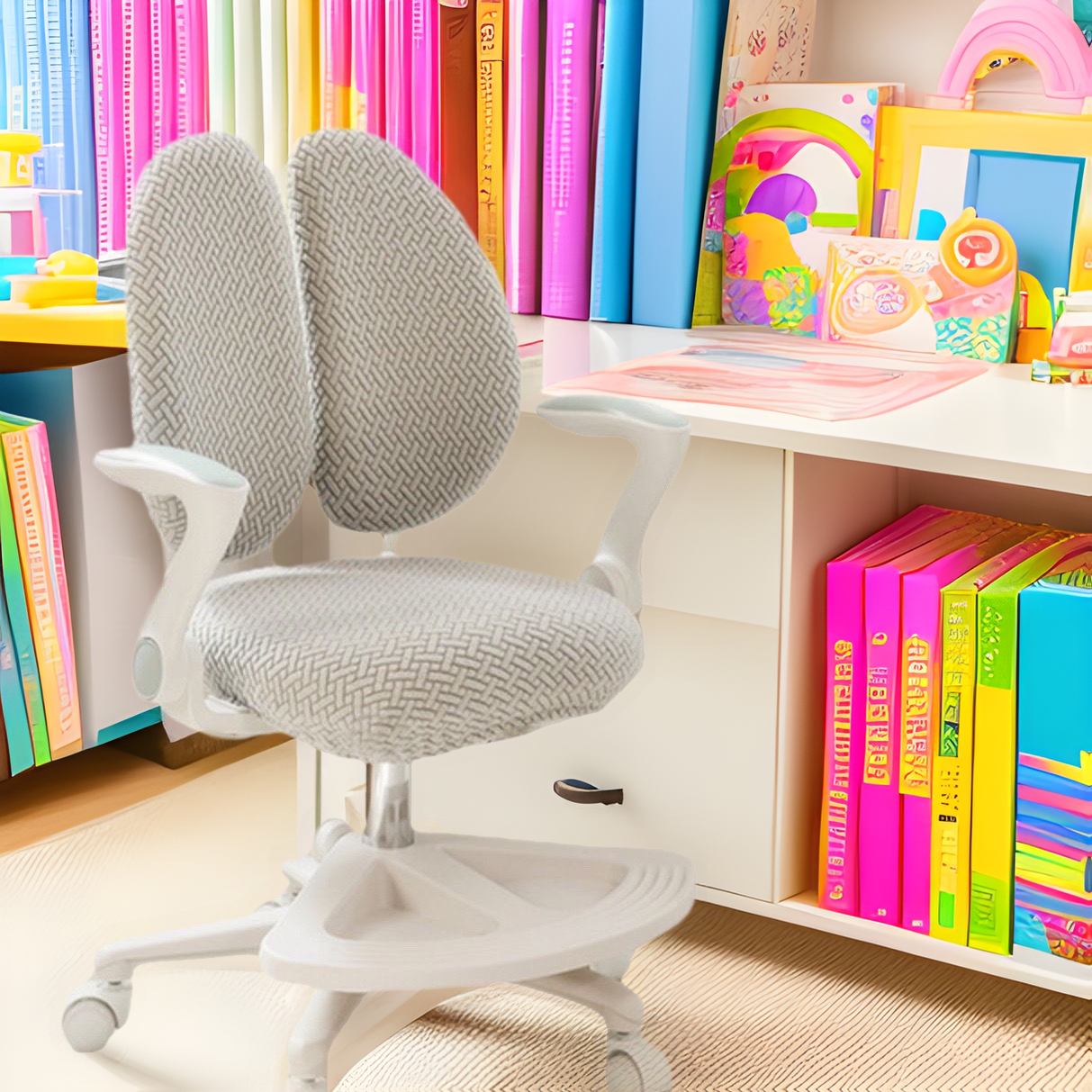 Aigole Homework Helper Children's Study Chair Cover, Detachable Elastic Thickened Amazon Children's Model, Breathable and Ventilated Model