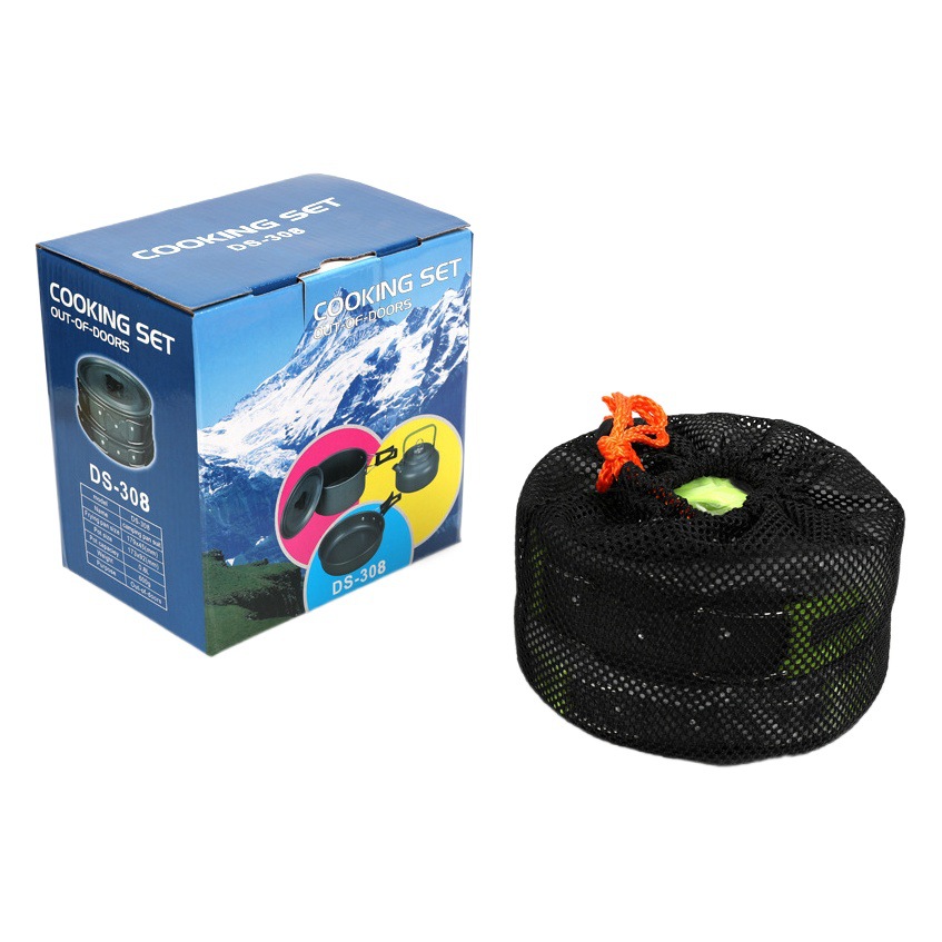 Outdoor Teapot Set Pot with Accessories DS-308 Set Pot Combination Alumina Portable Camping Set Pot Teapot