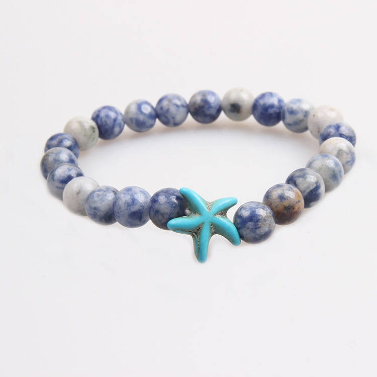 Picture of Zhou Lianfa 10 European and American Cross-border Bohemian Style Foreign Trade Starfish Tiger Eye Volcanic Stone Bracelet Summer Bracelet