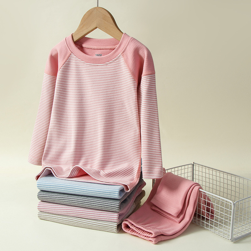 Picture of Down protein children's round neck bottoming autumn clothes long pants children's autumn and winter boys and girls baby thermal underwear suit