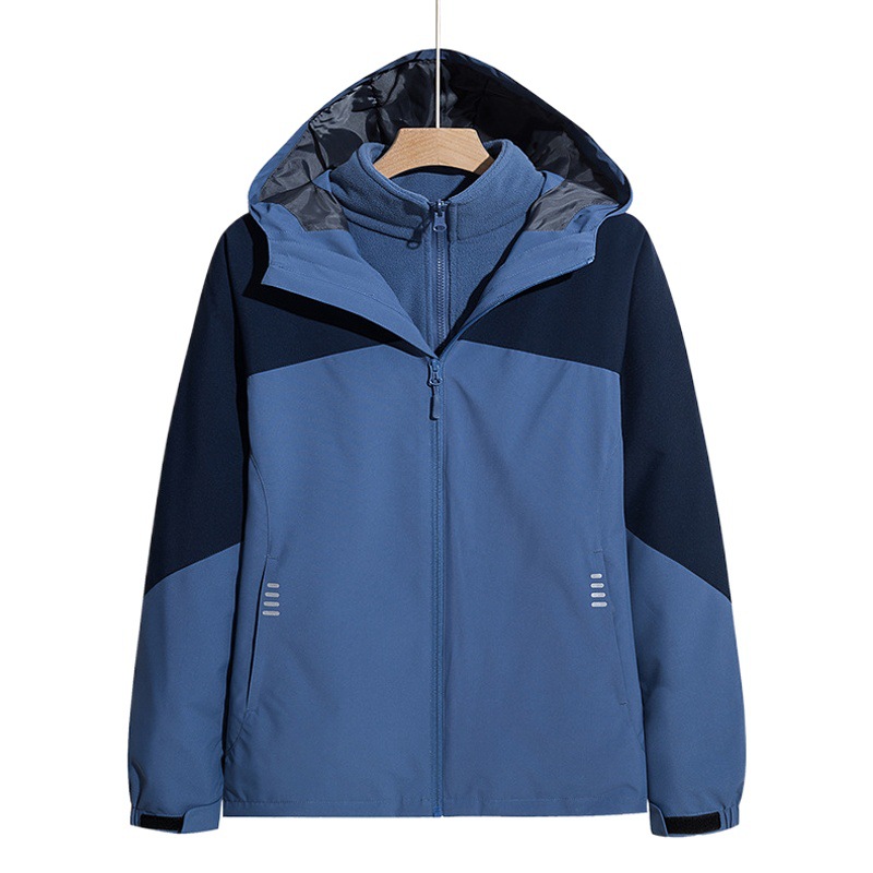 Outdoor assault clothing three-in-one coat thickened plus velvet windproof waterproof two-piece men's and women's overalls wholesale