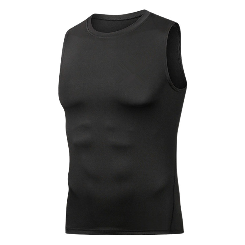 Sports Vest Men's Waistcoat Sleeveless Solid Color Tight Top Running Training Track and Field Basketball Undershirt Fitness Clothes