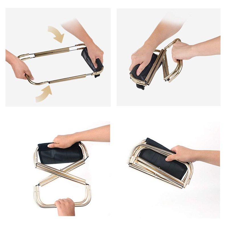 Picture of Cross-Border Outdoor Fishing Folding Stool, Mini Folding Stool, Aluminum Alloy Special Folding Chair with Backrest, Lightweight