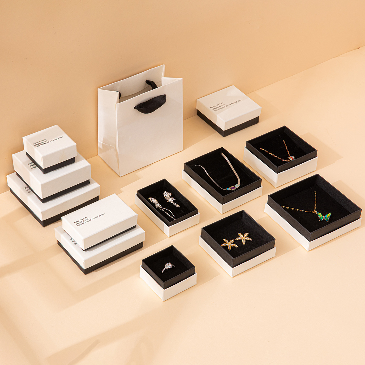 Simple Ins Style Jewelry Packaging Box Fashion Necklace Earrings Heaven and Earth Cover Gift Box Empty Box Jewelry Packaging Box in stock