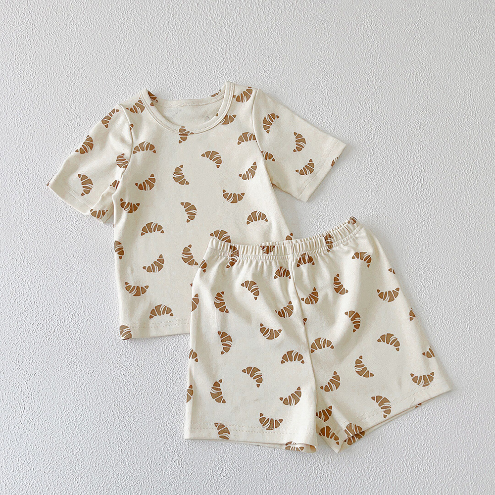 Picture of Xg Summer Cross-Border Popular Kidsren's Home Clothes Kidsren's Pajamas Set Pure Cotton Short-Sleeved Suit for Small and Medium-Sized Kidsren