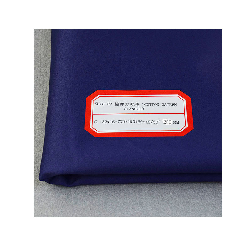Factory wholesale cotton satin woven weft elastic fashion suit pants casual clothing fabric