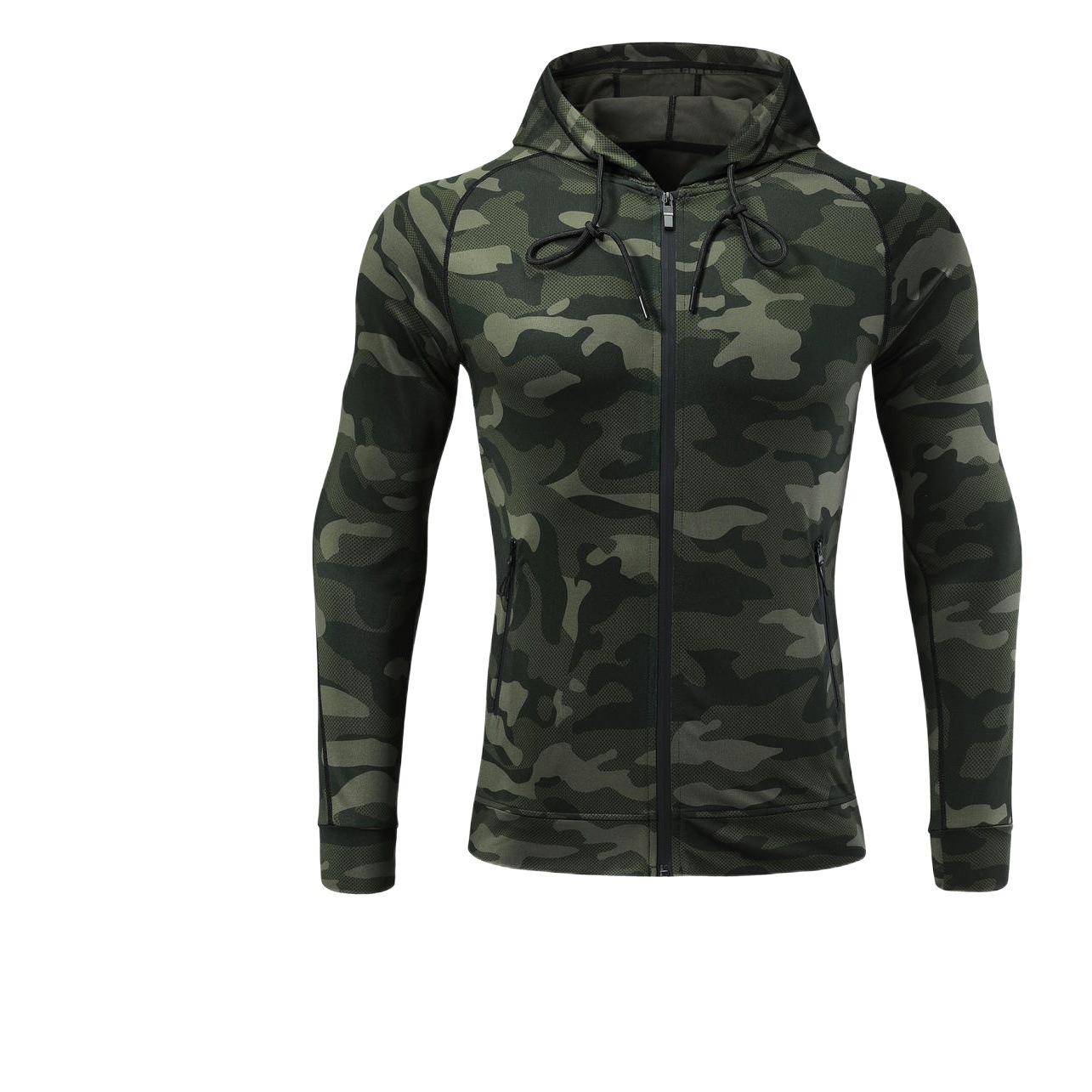 Camouflage autumn slim basketball stretch outdoor camouflage men's sports jacket men's thin