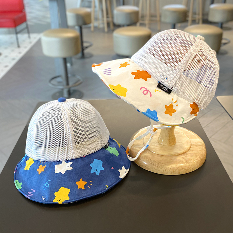 Summer Baby's Big Brim Cap Thin Mesh Breathable Baby Sunshade Sunscreen Hat Children's Sun Boy