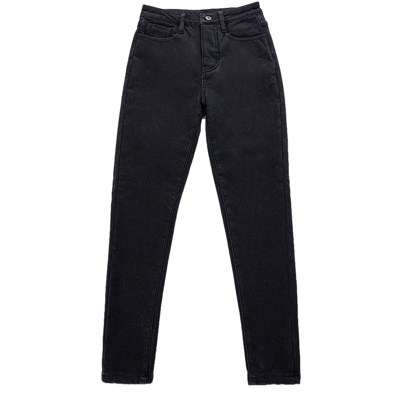 Fleece-lined Thickened Jeans Women's Winter High Waist Skinny Pants Warm with Fleece Outerwear One-piece Fleece Autumn and Winter New Pants