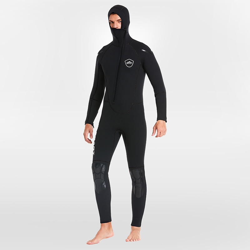 Picture of Shabbat New 5MM Diving Suit Men's Thickened Warm Hooded Fish Hunting Suit Winter Swimming Swimming Equipment Surfing Wet Suit