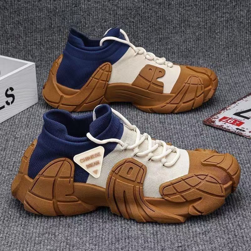 2025 Spring, Summer and Autumn Lazy Slip-on Casual Men's Shoes Explosion Breathable Ultra Light sneaker All-match Elastic Flying Woven Shoes