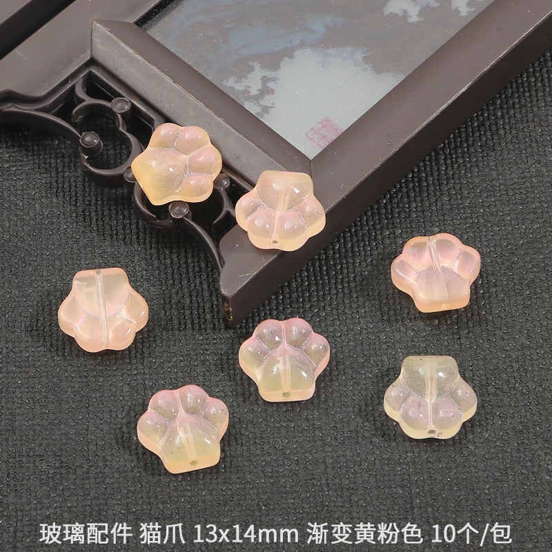 Picture of Gradient glass cat's claw accessories handmade diy production step tassel hairpin glass earrings jewelry pendant material