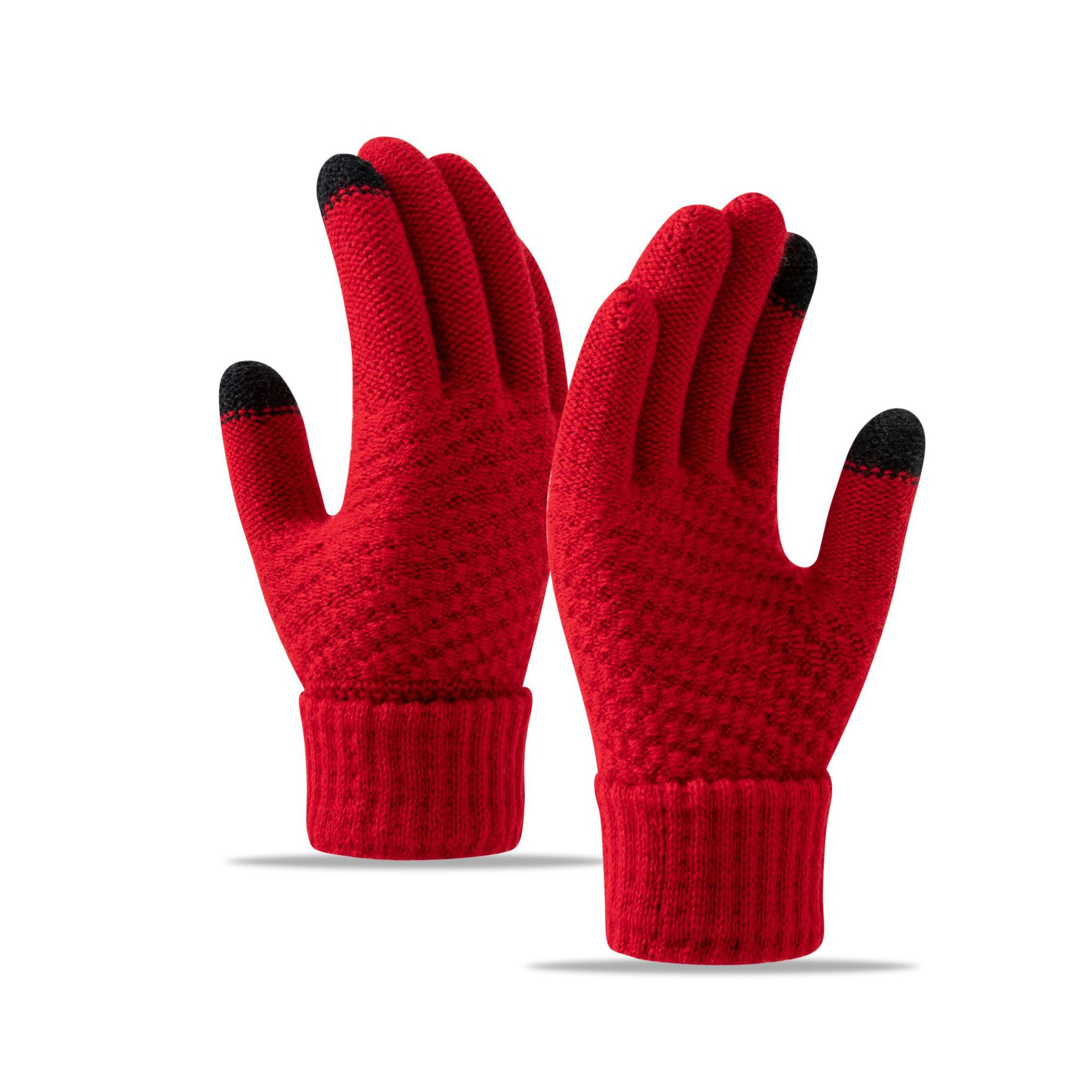 Picture of New Style Gloves Cute Student Winter Velvet Windproof and Coldproof Cycling Knitted Touch Screen Warm Gloves for Women in Autumn and Winter