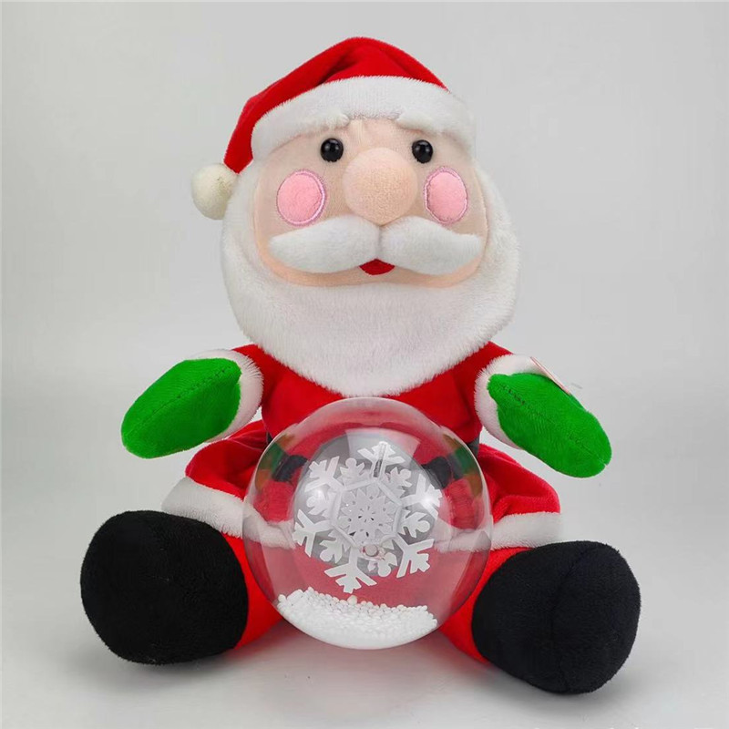 Picture of Electric plush toy Christmas gift elderly snowman elk singing luminous with snowball children gift