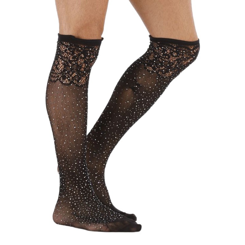 Cross-border Amazon explosions men's hot drilling combed cotton stockings