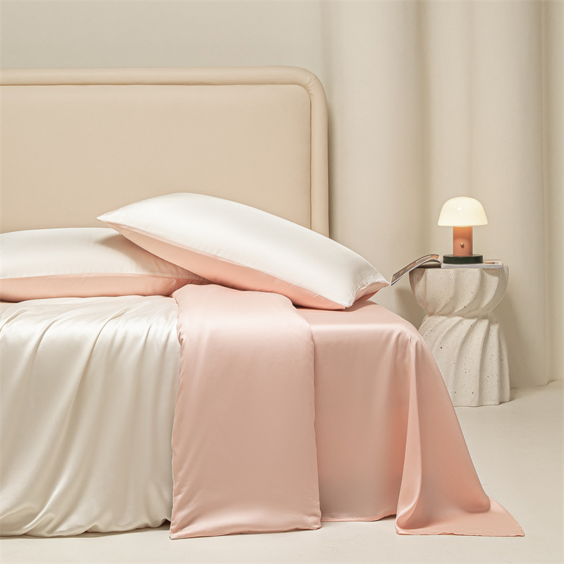 Austrian 60-piece Lanjing Tencel four-piece set silky nude sleeping spring and summer bed sheet quilt cover fitted sheet ice silk silk bedding